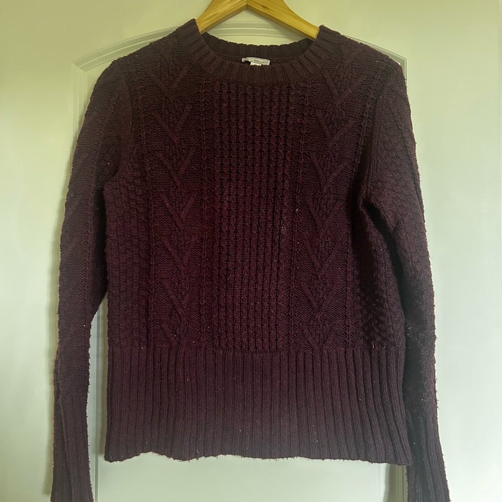 Gap Women's Cable Knit Sweater - burgundy